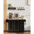 thumbnail image 3 of 42" Kitchen Islands Cart on Wheels with Storage, Black, 3 of 7