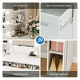 thumbnail image 3 of edx Vanity Desk with Mirror, Makeup Vanity Table with 3 Color Light Options Adjustable Brightness for Bedroom Dressing Room, White, 3 of 6