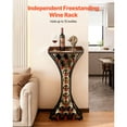 thumbnail image 2 of KFFKFF 15-Bottle Wine Rack, Freestanding Floor Stand with Glass Holder and Wooden Tabletop, Easy-to-Assemble Storage Solution for Home, Bar, Kitchen, Living Room, or Dining Room, Black, 2 of 9