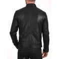 thumbnail image 2 of Men's Genuine Black Lambskin Leather Jacket Slim fit Biker Motorcycle jacket A767, 2 of 3