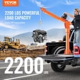 thumbnail image 2 of VEVOR Electric Pickup Truck Crane, 2200 lbs, Folding Truck-Mounted Bed Crane with Electric Winch 6000 lbs, Steel Pickup Truck Jib Crane Hoist 360° Swivel for Lifting Goods in Construction, Factory, 2 of 9