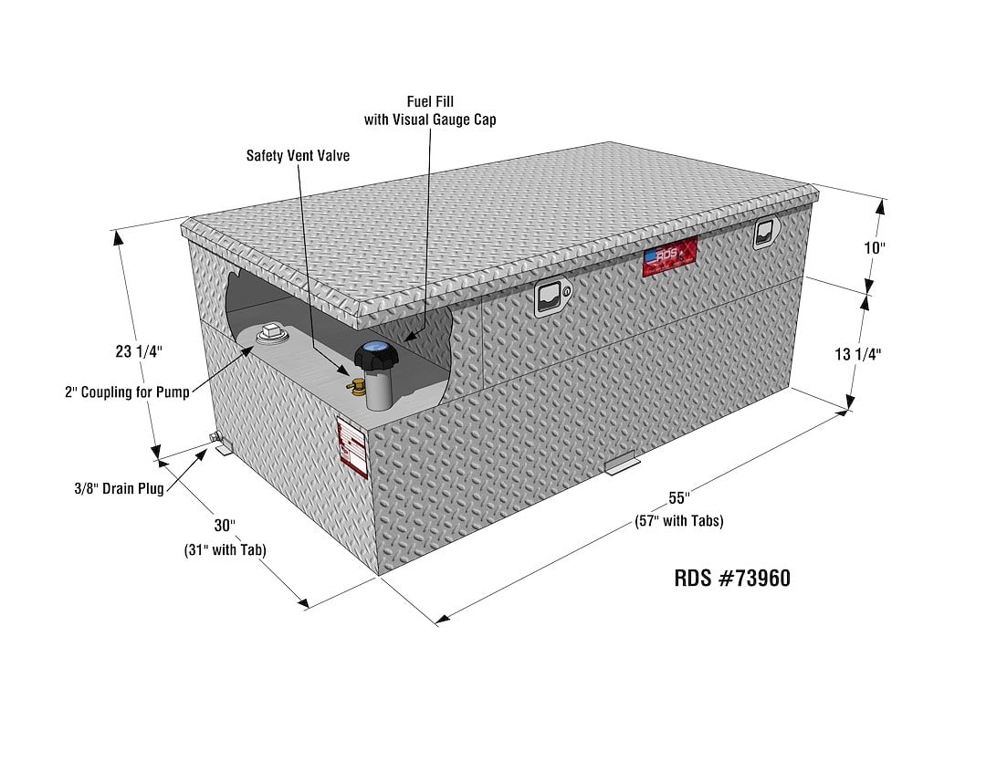 RDS Manufacturing Liquid Transfer Tank, Transfer Combo w/Pump 90G, Fuel Tank & Line Repairs