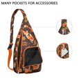 thumbnail image 2 of Forest Fox Print Sling Backpack - Night Sky & Tree Design Crossbody Bag, Fashionable Water-Resistant Pack for Students & Travelers, 2 of 4