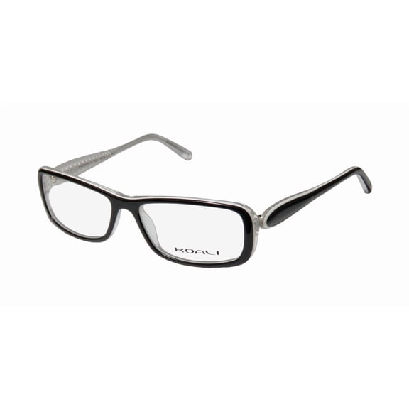 NEW KOALI 7182K WOMENS/LADIES DESIGNER FULL-RIM BLACK / WHITE / CLEAR FRAME DEMO LENSES 54-15-130 EYEGLASSES/EYEGLASS FRAME