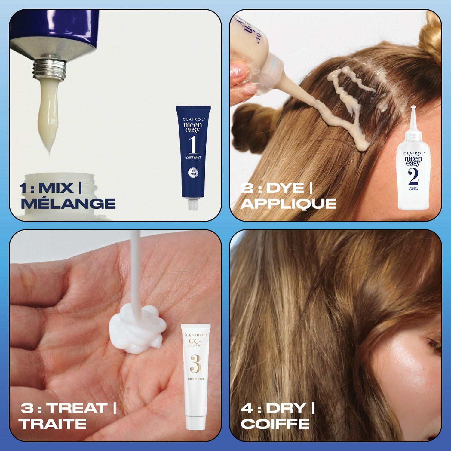 Coloration permanente Clairol Nice'n Easy Couverture Des Cheveux Gris À 100