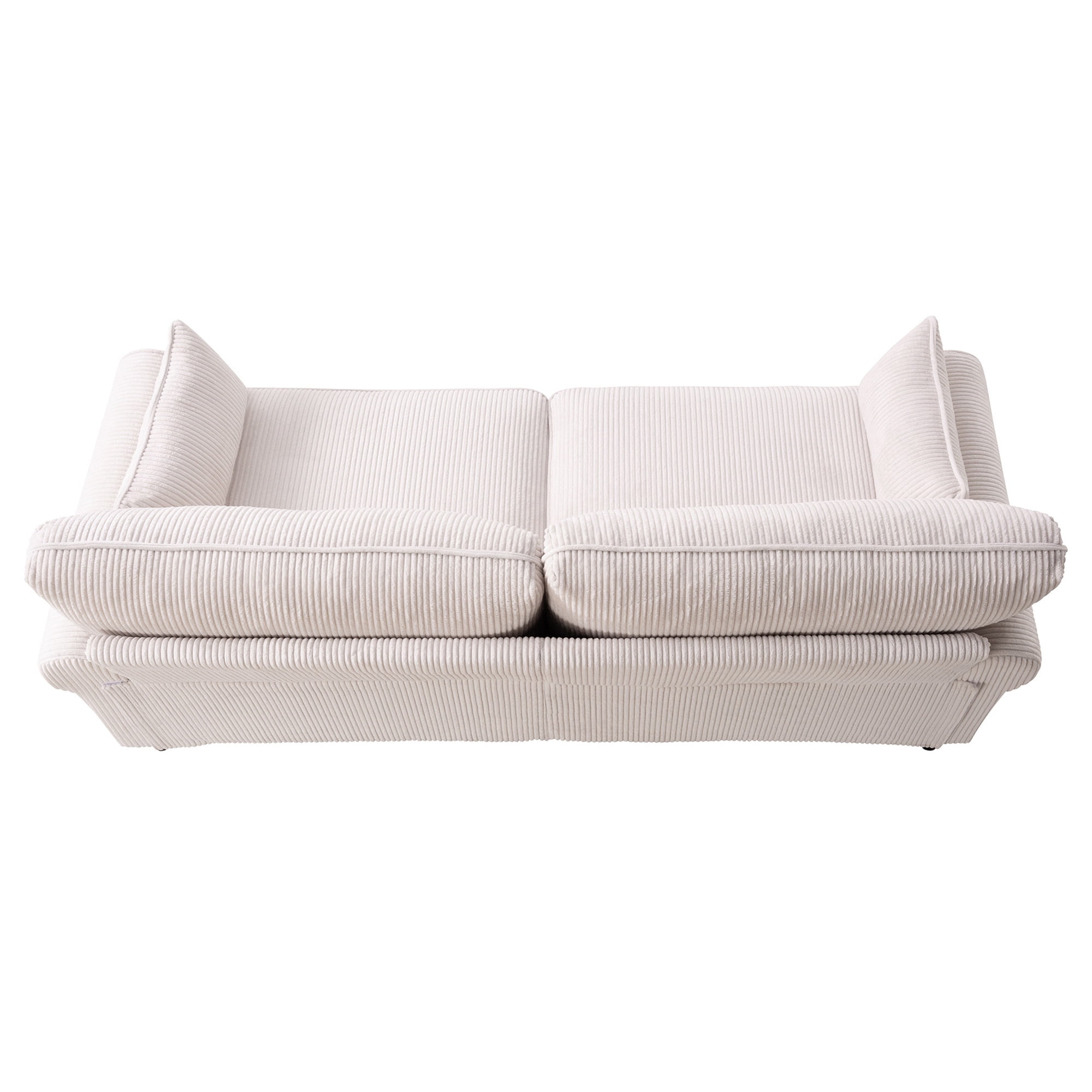 Lunale 80" Oversized Loveseat Sofa, Modern 2-Seater Cloud Couch for Living Room, White Corduroy
