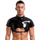 thumbnail image 3 of Top corto ajustado con cremallera para hombre, Top de charol con cuello alto, ropa para discoteca, ropa de dormir de manga corta con hebilla recortada en la espalda para Bar Fiesta Disco, 3 of 5