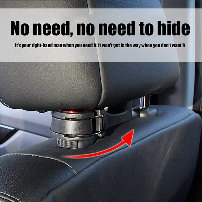 2 in 1 Car Headrest Hidden Hook, 2 in 1 Car Seat Hooks with Phone Holder,  multi-function Headrest Purse Holder for Car, 360° Rotation Headrest Hooks,  Universal Car Hooks2pcs ( Color : Silver )