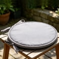 thumbnail image 2 of 12 Inch Round Outdoor Cushions for Patio Furniture - Thick Waterproof & Fade-Resistant Chair Cushion with Ties, Non-Slip Circle Seat Pads for Kitchen Dining Chairs, Gray, 2 of 5