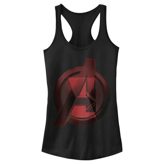 Junior's Marvel Black Widow Avenger Symbol  Racerback Tank Top Black Small
