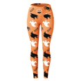 thumbnail image 2 of Gibobby Leggings con bolsillos dama Leggings con estampado Halloween para mujer Leggings elásticos pantalones casuales botas pantalones（Amarillo， XXL), 2 of 5