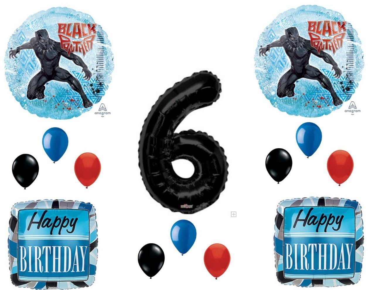 6th B... Black Panther Party Supplies Birthday Balloon Decorations Decor Bundle