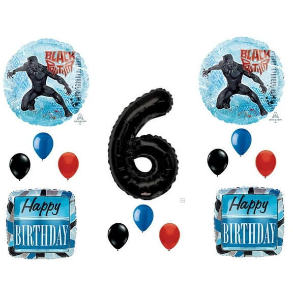 Black Panther Movie 6th Birthday Party Balloons Decorations Supplies...