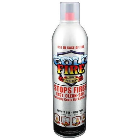 Cold Fire 13oz Fire Extinguisher - Portable Fire Suppression for Home, Auto, & Emergency - Non-Toxic, Biodegradable, Safe for All Fire Types