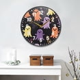 thumbnail image 2 of Yayeee Wall Clock Battery Operated 9.5" Silent Quartz Non-Ticking for Living Room Decor, Yellow Halloween Ghosts, 2 of 8