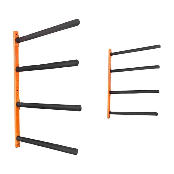 Wall Mount Kayak Storage Rack 4 Capacity Adjustable Padded Hooks 400 LBS Load for Kayak Canoe Paddle Board Indoor Outdoor Garage