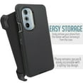 thumbnail image 2 of For Morotola Edge 2022 Heavy Duty Rugged Shockproof Full Body Protection Case With 360 Swivel Kicktand Holster Belt Clip And Built in Screen Protector Phone Cover Case - Black, 2 of 5
