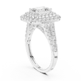 thumbnail image 3 of Zuwelria 2.00 Carat Beautiful Emerald Cut | D/VVS1 Moissanite Diamond Engagement Ring - Double Halo Bridal Ring - Promise Ring | 18K White Gold Over Sterling Silver | D/VVS1 Size 5, 3 of 8