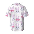 thumbnail image 2 of Xecao offers the Heart Rabbit for Men's Casual Short-sleeved Shirt, a button-up collared shirt with a pocket, perfect for beach vacations and yacht travel in the Small size., 2 of 7