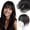 Natural Black #1B, variant on 10 Inch Real Human Hair Topper with Bangs for Women Covers Thinning Crown, Clip-In Hair Topper for Thinning Hair ( Black)