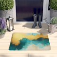 thumbnail image 2 of Teal and Gold Marble Abstract Waves Flannel Non Slip Door Rugs,Washable Door Mats Indoor,Decorative Door Mats,Dirt-Resistant and Absorbent Doormat for Entrance,Bedroom,Kitchen,Bathroom,23.5"x16", 2 of 5