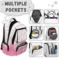 thumbnail image 7 of Kuiaobaty Baseball Print Backpack for Girls 8-12 Ice Cream Print Backpack with Padded Strap Multi Pockets School Bag Daypack for School, Pink, 7 of 7