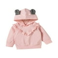 thumbnail image 3 of Baby Girls 2Pcs Fall Long Sleeve Ruffle Hoodie and Pants Outfits, 3 of 9