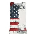 thumbnail image 4 of UVEASISHA Men's Sleeveless American Flag Shirt 4th of July Big and Tall Tank Tops for Men Independence Day Gym Workout Tanks Slim Fit Casual Muscle Shirts White L, 4 of 5