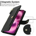 thumbnail image 6 of Kryonix for iPhone 17 Wallet Crossbody Case, PU Leather Flip Cover with Card Holder and Zipper Pocket, Detachable Shoulder & Wrist Strap Secure RFID Blocking Protection,Black/Hot Pink, 6 of 10