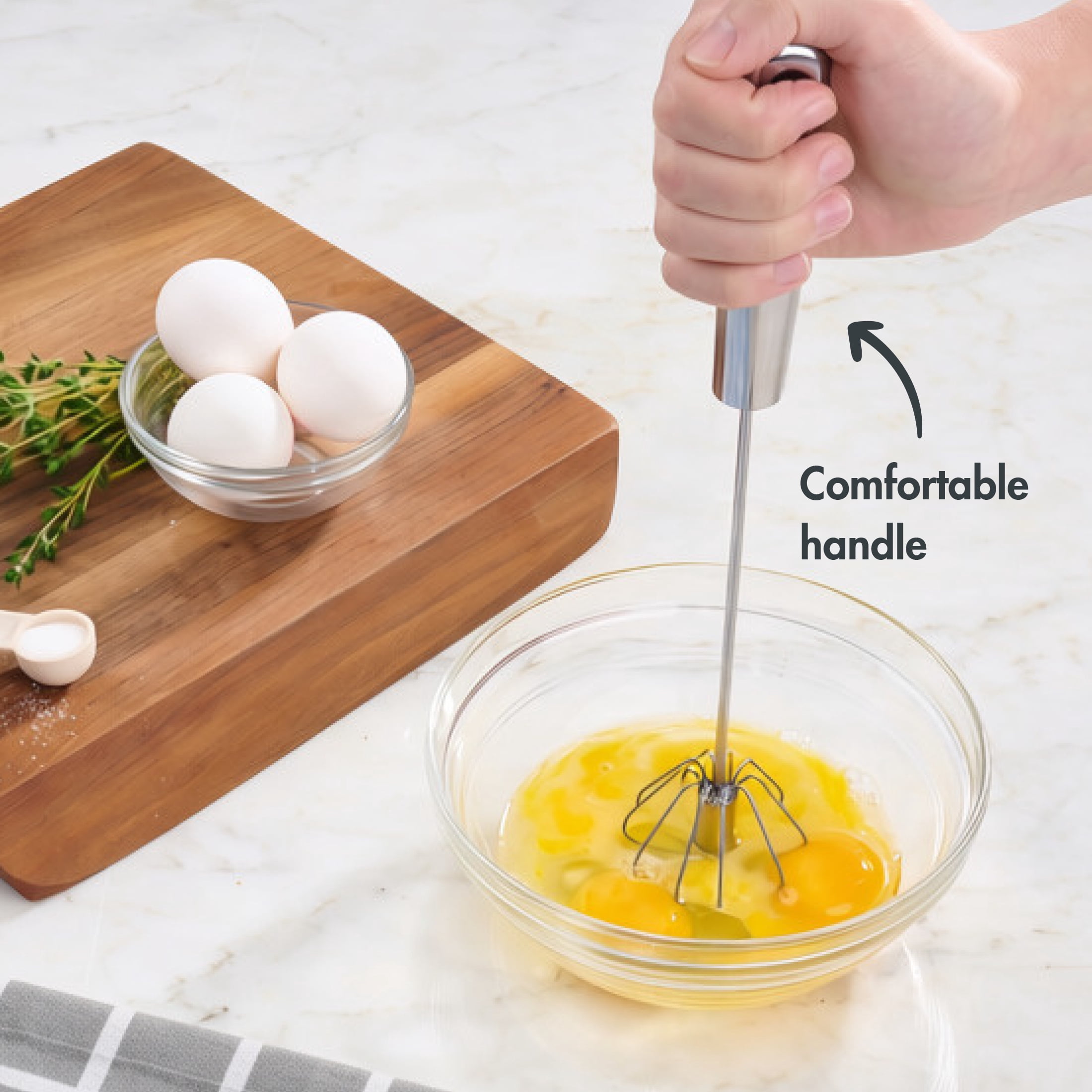 Mainstays Large Stainless Steel Push Whisk 12-Inch
