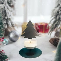 Diceymbol Christmas Candle Holder 5.91 Inch Black Iron Deer Tree Decor