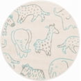 thumbnail image 4 of Unique Loom Whimsy Kids Collection Area Rug - Safari Animals (3' 3" Round Ivory/Light Blue) Perfect For Kids Bed Room/Nursery Room/Living Room/Class Room/Play Room, 4 of 5