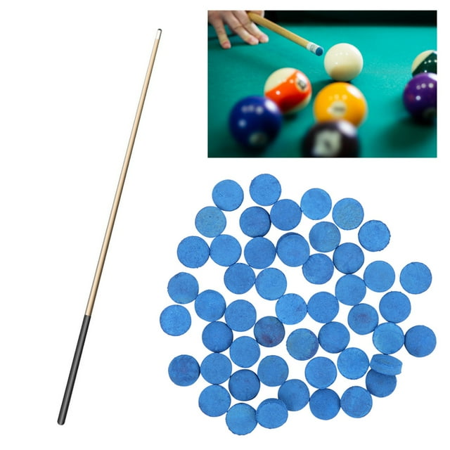 50PCS Leather Billiard Pool Cue Tips, Elastic Club Heads, Friction Control, Fast Repair or Replace During Game