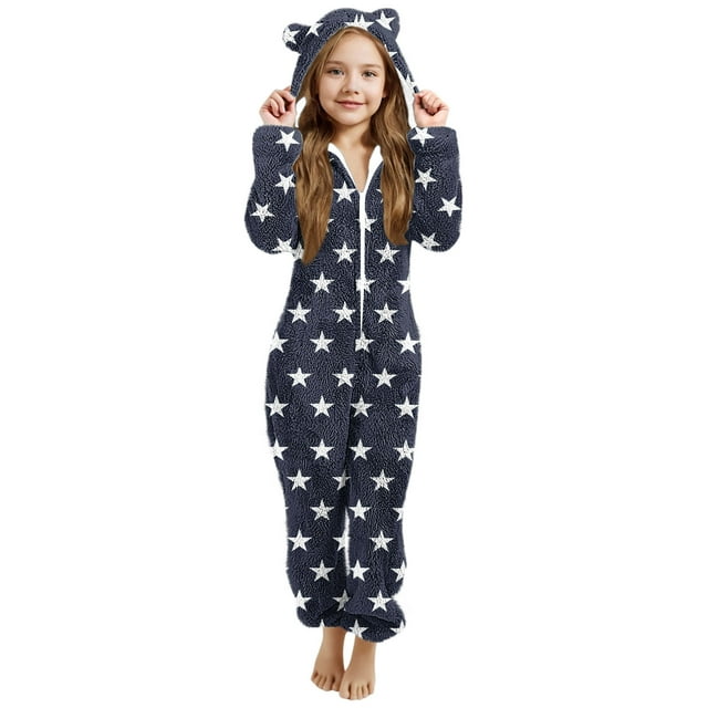 Pyjama pour Bébé Fille, Grenouillère d'Hiver Chaude à Manches à Capuche