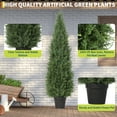 thumbnail image 4 of 2 Pack Outdoor Artificial Topiary Cedar Trees - UV Resistant Faux Plants for Porch, Garden, Wedding Decor - 3/4/5 Ft Realistic Fake Evergreen Shrubs in Cement Base, 4 of 8