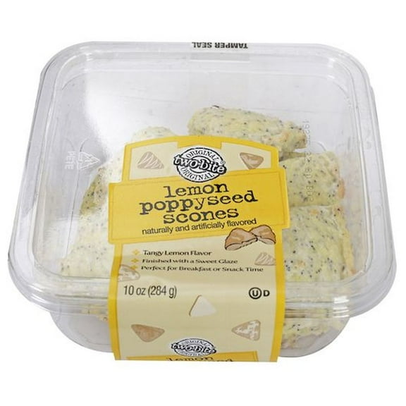 Two Bite Lemon Poppyseed Scones, 10 Ounce -- 24 per case