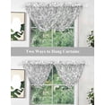 thumbnail image 5 of Waterfall Valances for Windows, Grey Flower Kitchen Sheer Valance Curtains, Vintage Farmhouse Boho Leaf Spring Plant Rod Pocket Elegant Swag Valances for Living Room Bedroom, 47.2"x38.5", 3 Panel, 5 of 8