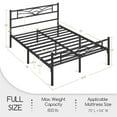thumbnail image 3 of Topeakmart Metal Full Size Platform Bed with Cloud-inspired Design Headboard, Black, 3 of 7