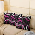 thumbnail image 5 of Hot Pink Grey Black Circle Reversible Throw Pillow Covers for Kids Geometric Pillow Covers Home Decor 16 x 16-Inch Abstract Art Square Cushion Covers Set of 4 Decor Modern Striped Art Geometry, 5 of 6