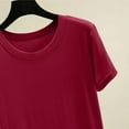 thumbnail image 5 of Hrsba Women's Sleep Shirt Solid Color Short Sleeve Lightweight Crew Neck T-Shirt Sleepwear Top, 5 of 5