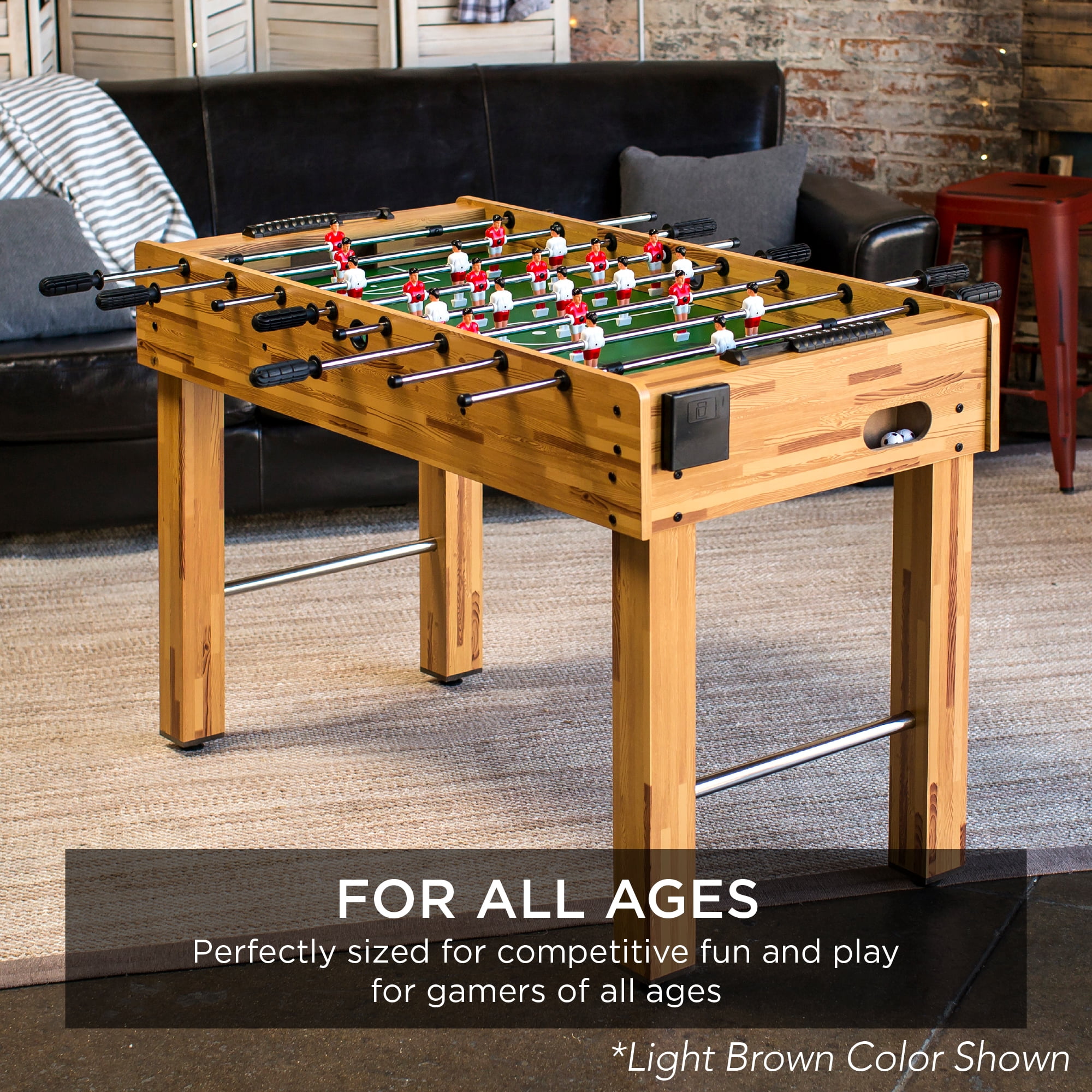 Best Choice Products 48in Foosball Table for Kids & Adults, Arcade Soccer Game Table w/ 2 Balls - Arcade