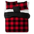 thumbnail image 3 of 8 Piece Buffalo Check Bed in a Bag Red/Black Comforter and Black Sheet Set King, 3 of 4