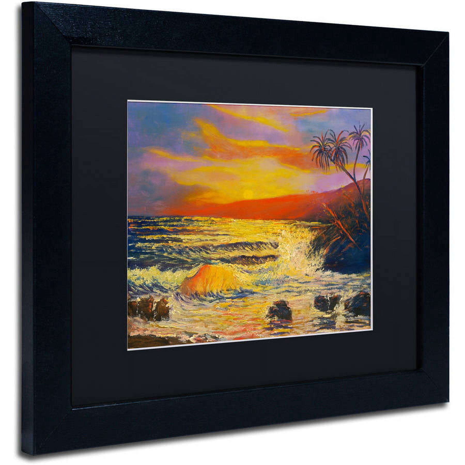 Trademark Fine Art "Maui Sunset" Canvas Art by Manor Shadian, Black Matte, Black Frame