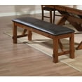 thumbnail image 2 of Attractive Walnut Finish Dining Furniture 8pc Set Table with Buttrerfly Leaf 1 Bench 6 Side Chairs Upholstered Padded Seat, 2 of 6