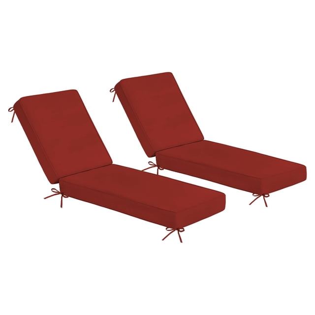 Set de 2 Cojines para Reposera Sundale para Exterior, Tela Olefina Resistente al Agua, Color Rojo