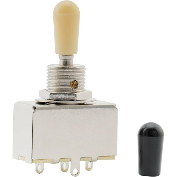 Metric 3 Way Enclosed Toggle Switch Pickup Selector for Epiphone Les Paul SG Style Electric Guitar Replacement, Chrome with Cream Tip