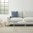 thumbnail image 3 of Mina Victory Shag 17x17" Square Cotton Chindi Short Cut Throw Pillow in Blue, 3 of 6