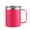 Deep pink, variant on 12 oz Insulated Stainless Steel Coffee Mug with Handle & Sliding Lid, 304 Stainless Steel Reusable Travel Cup for Office Home Beer Tea Drinks