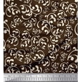 thumbnail image 1 of Soimoi Brown Heavy Satin Fabric Scroll Abstract Print Fabric by the Yard 54 Inch Wide, 1 of 3