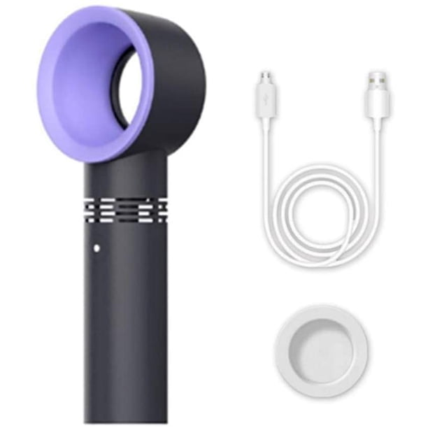 Ventilador portátil sin aspas recargable por USB, minirefrigerador de mano, ventilador de mano sin aspas con indicadores LED de 3 niveles Levamdar WRMH-841-2